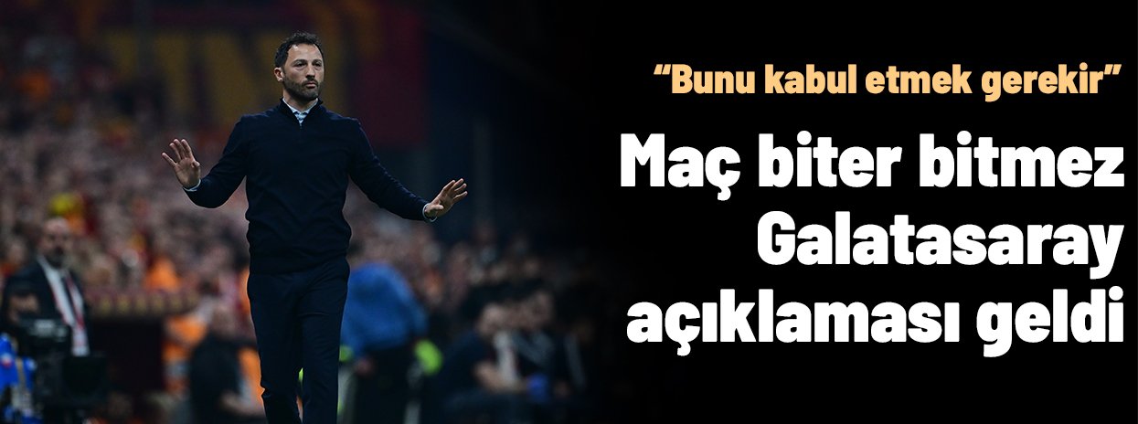 Derbinin ardından Tedesco'dan Galatasaray açıklaması geldi: "Bunu kabul etmemiz lazım"